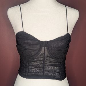 Zara mesh ruched crop top